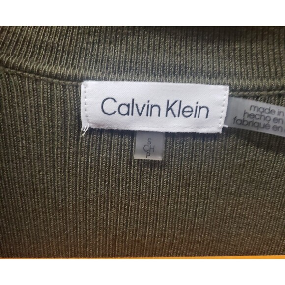 Calvin Klein Green Women's Johnny Collar
VNeck Lightweight Long Sleeve Sweater - Picture 4 of 5